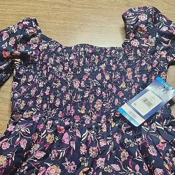 Gap Kids Floral Dress, Navy, Girls Size Large 10-12, NEW - Picture 5 of 8